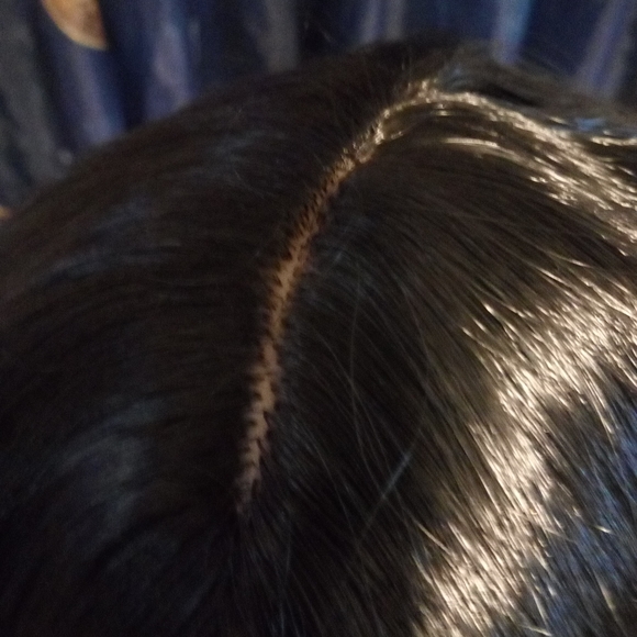 26" Human hair black wig - Picture 1 of 8